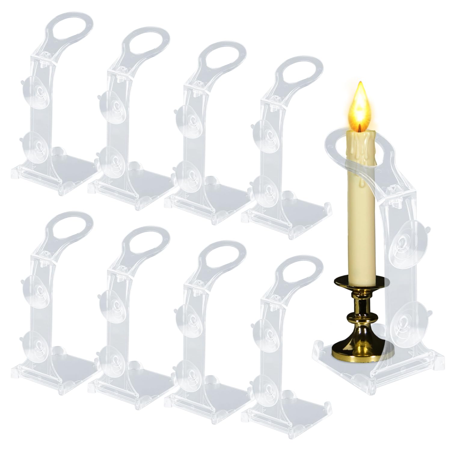 Amazon.com: 8pcs Window Candle Holder with Suction Cup, Transparent ...