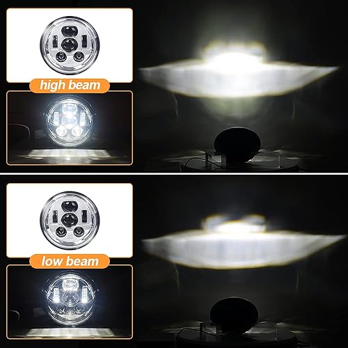 Miniatura 9 de Tugwuetlwu Faro LED de 7 pulgadas para motocicleta compatible con Harley Davidson Street Glide Road King Electra Glide Fat Boy Heritage Softail