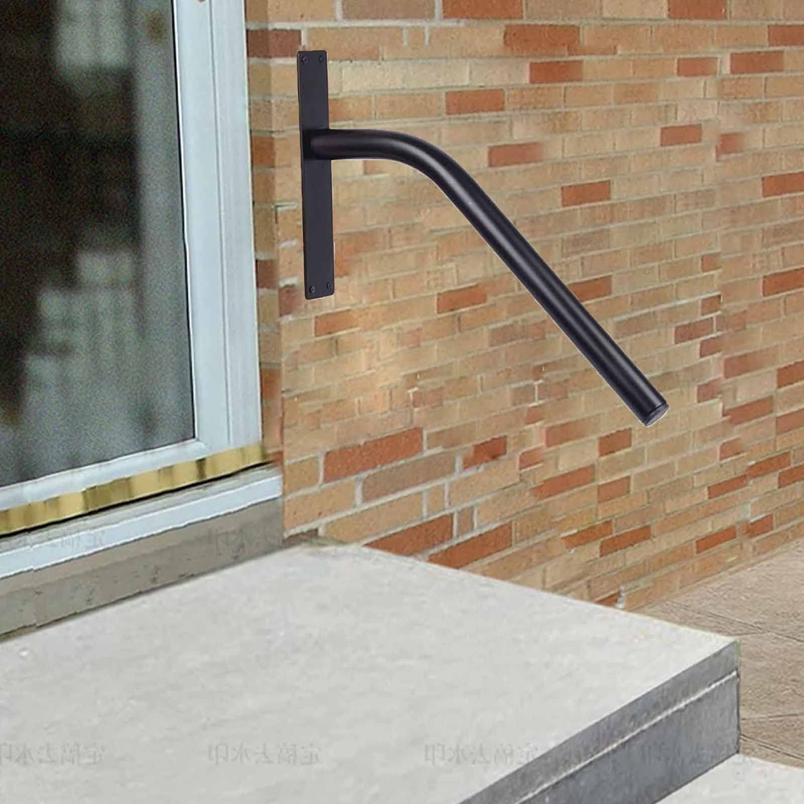 Rampe d'escalier extérieure en fer forgé noir de haute qualité pour porche
