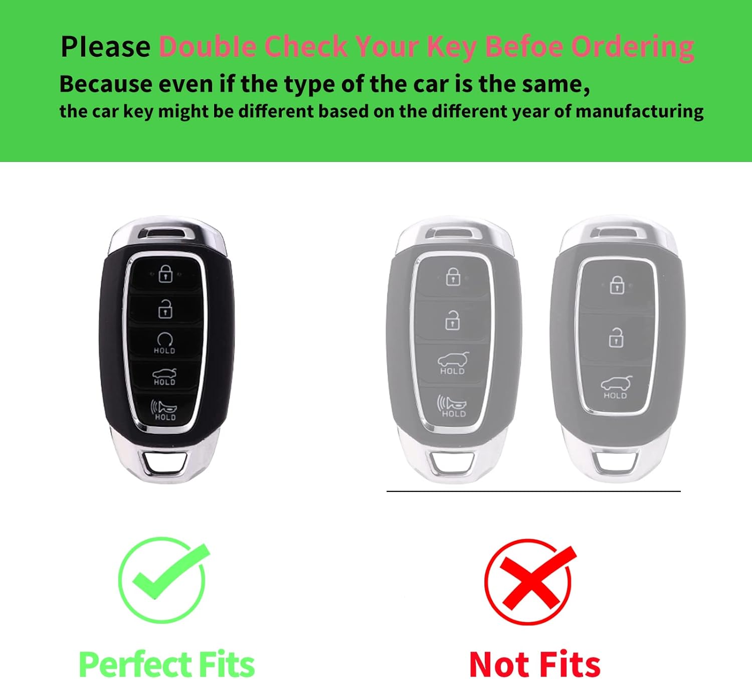 for Hyundai Key Fob Cover,Soft TPU 360 Degree Protection for 2019 2020 2021 2022 Hyundai - Image 2