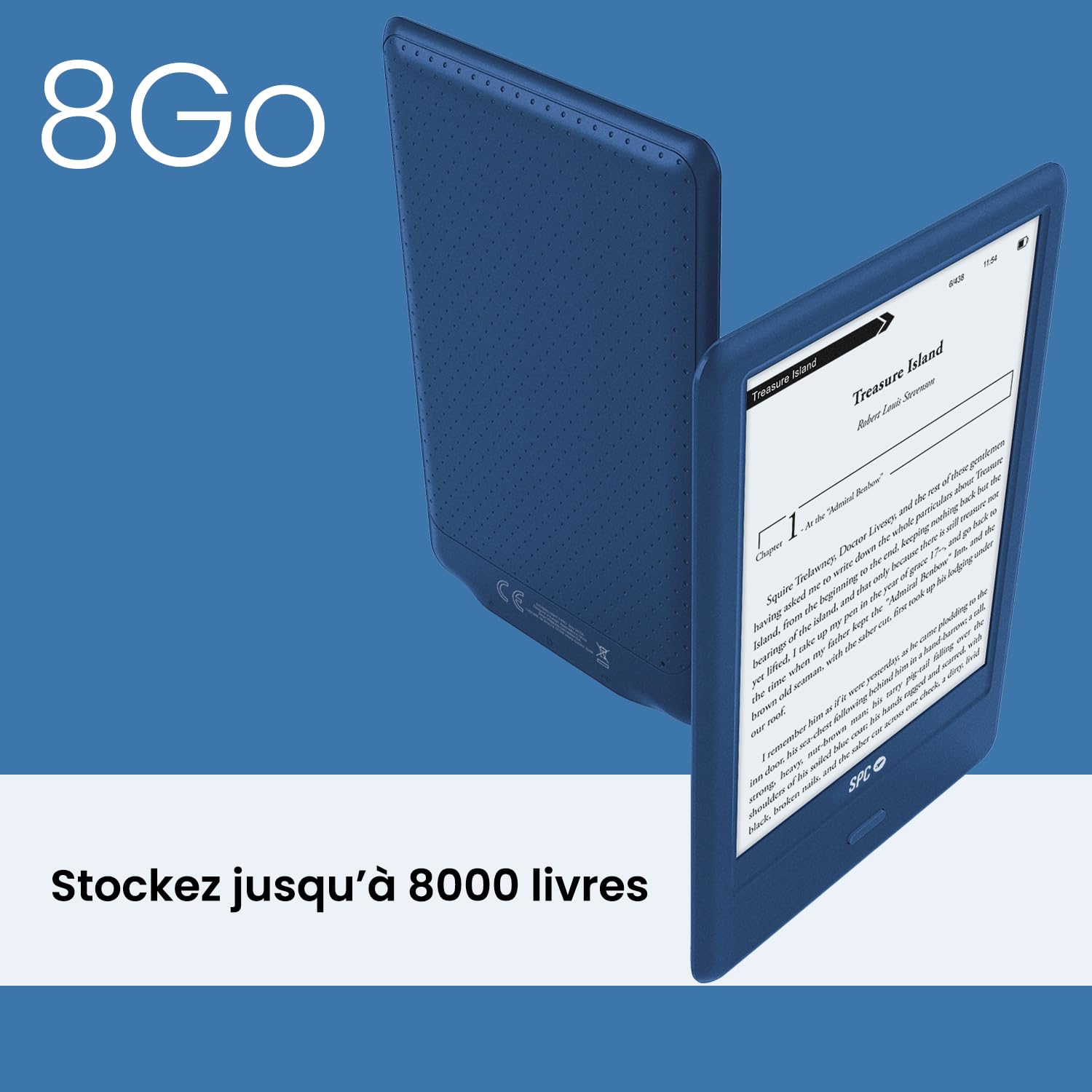 SPC Dickens Light 2 Pro – Liseuse Livre électronique écran Tactile 6 Pouces | Luminosité et température de Couleur réglables | 8GB Plus de 8 000 Livres | 1 Mois autonomie | Léger Fin | USB-C | Bleu