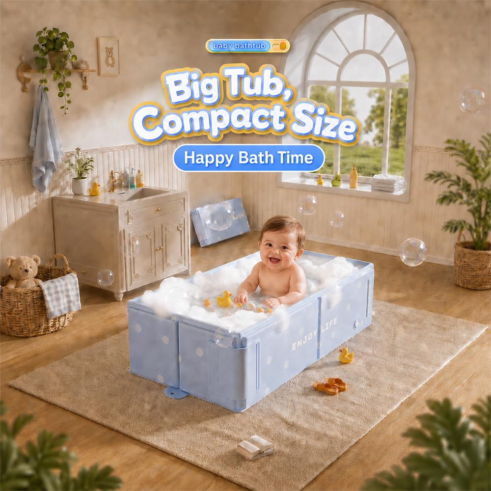 Vasca da bagno pieghevole per bambini, vasca da bagno da viaggio