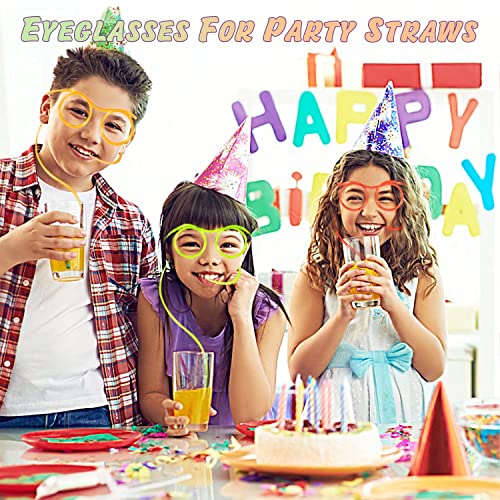 16 Pieces Silly Straw Glasses for Adults Crazy Straws Glasses for Kids by SYWHXY - Image 7