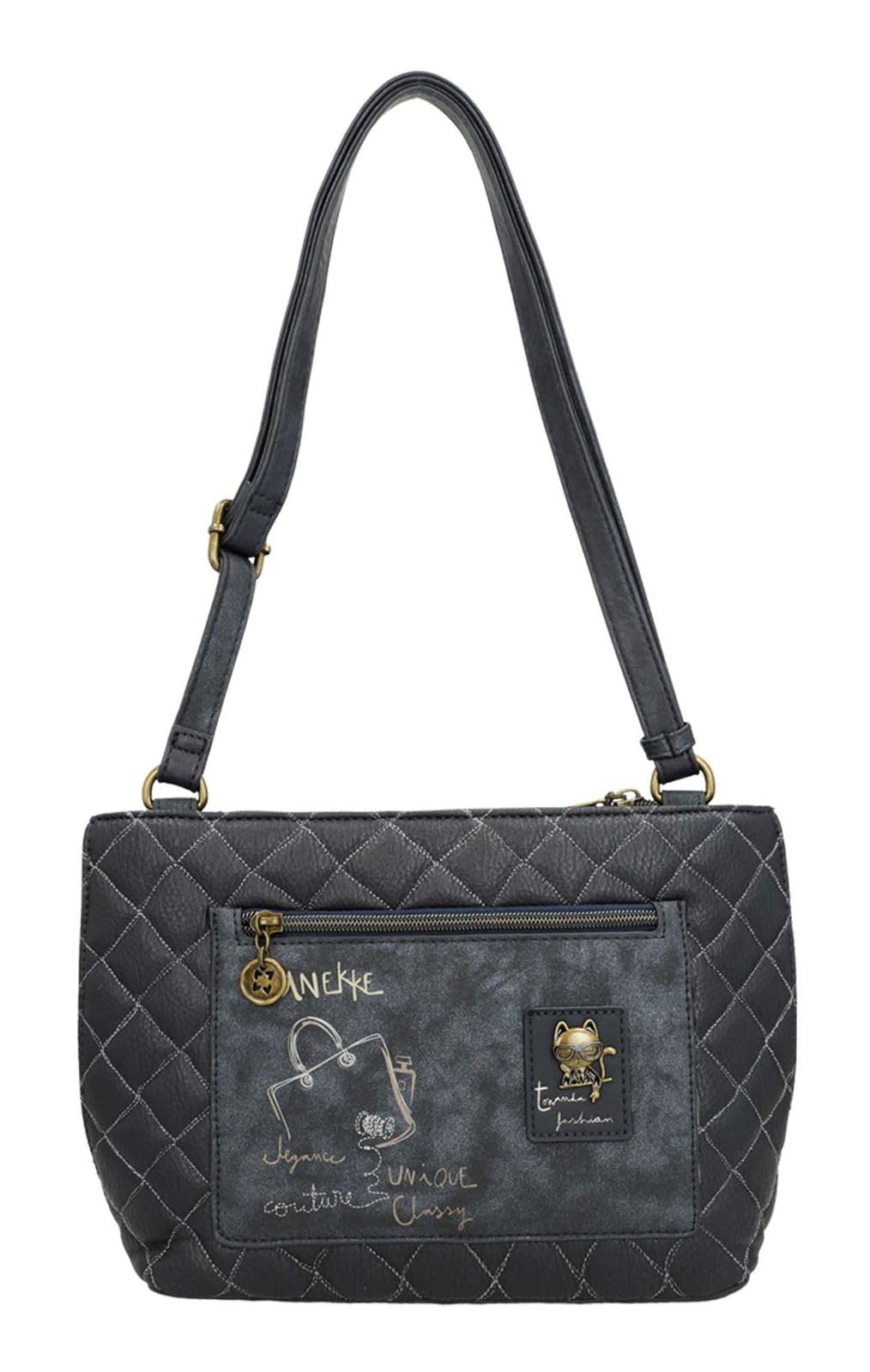 Anekke - Sac à bandoulière FEMME anthracite et beige
