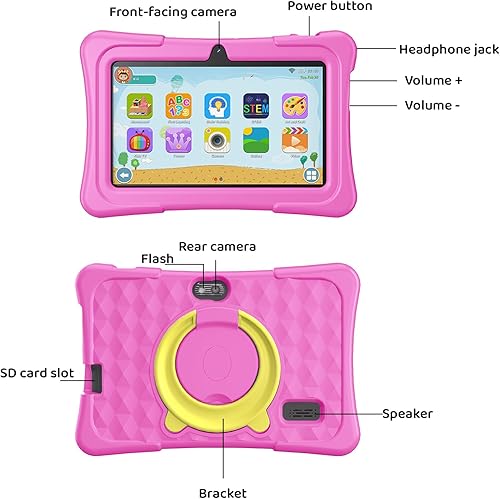 Miniatura 7 de aiprotablet Tableta para niños, tableta Android 15 de 7 pulgadas para niños, 8 GB+32 GB 1 TB expandir, tabletas de cuatro núcleos para niños