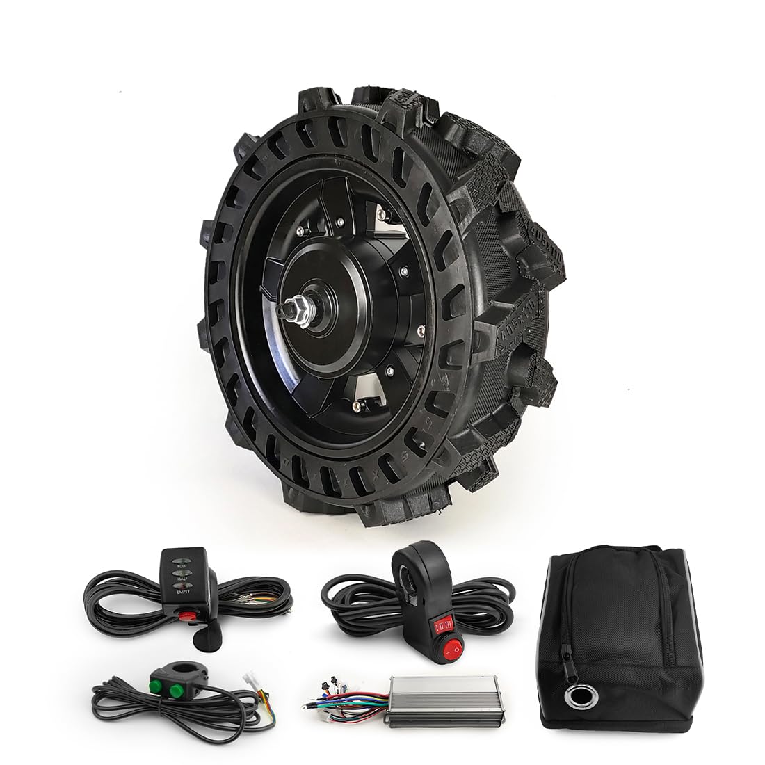 L-faster 16inch Agriculture Solid Wheel 800W DC Brushless Hub Motor Conversion Kit for Wheelbarrow Trolleys