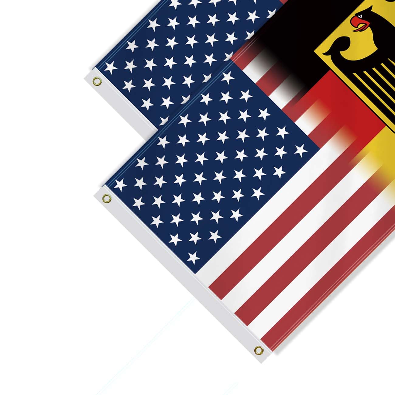 150D Amerika-Deutschland-Wappen Banner – Doppelseitig, 90x150 Cm, Mit Messingösen, Für Garten & Terrasse