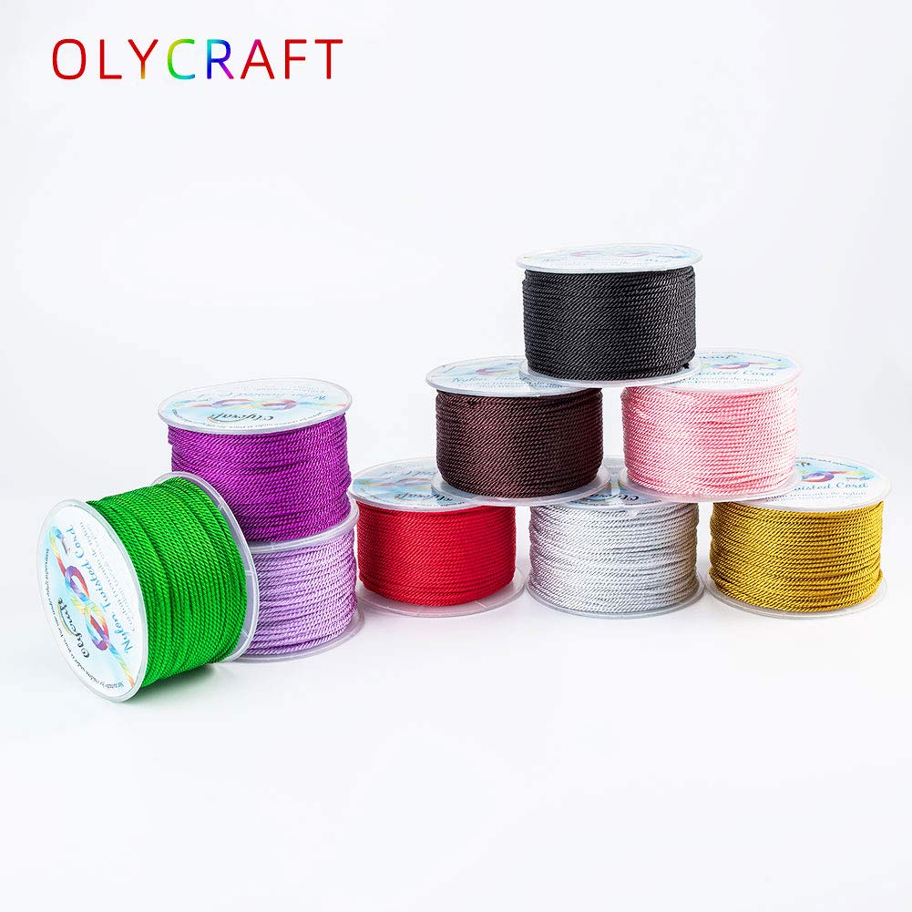 Fil Nylon Tressé Noir 50 M – 2 Mm – Cordon Robuste Pour Bijoux, Macramé, Décoration & Bricolage