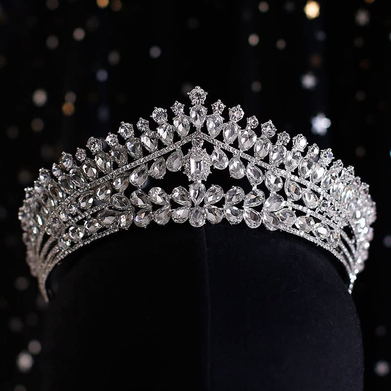 Diamentowa Tiara luksusowe kryształowe serce tiary ślubne chluba korony Rhinestone korowód Diadem panna młoda opaski ślubne akcesoria do włosów