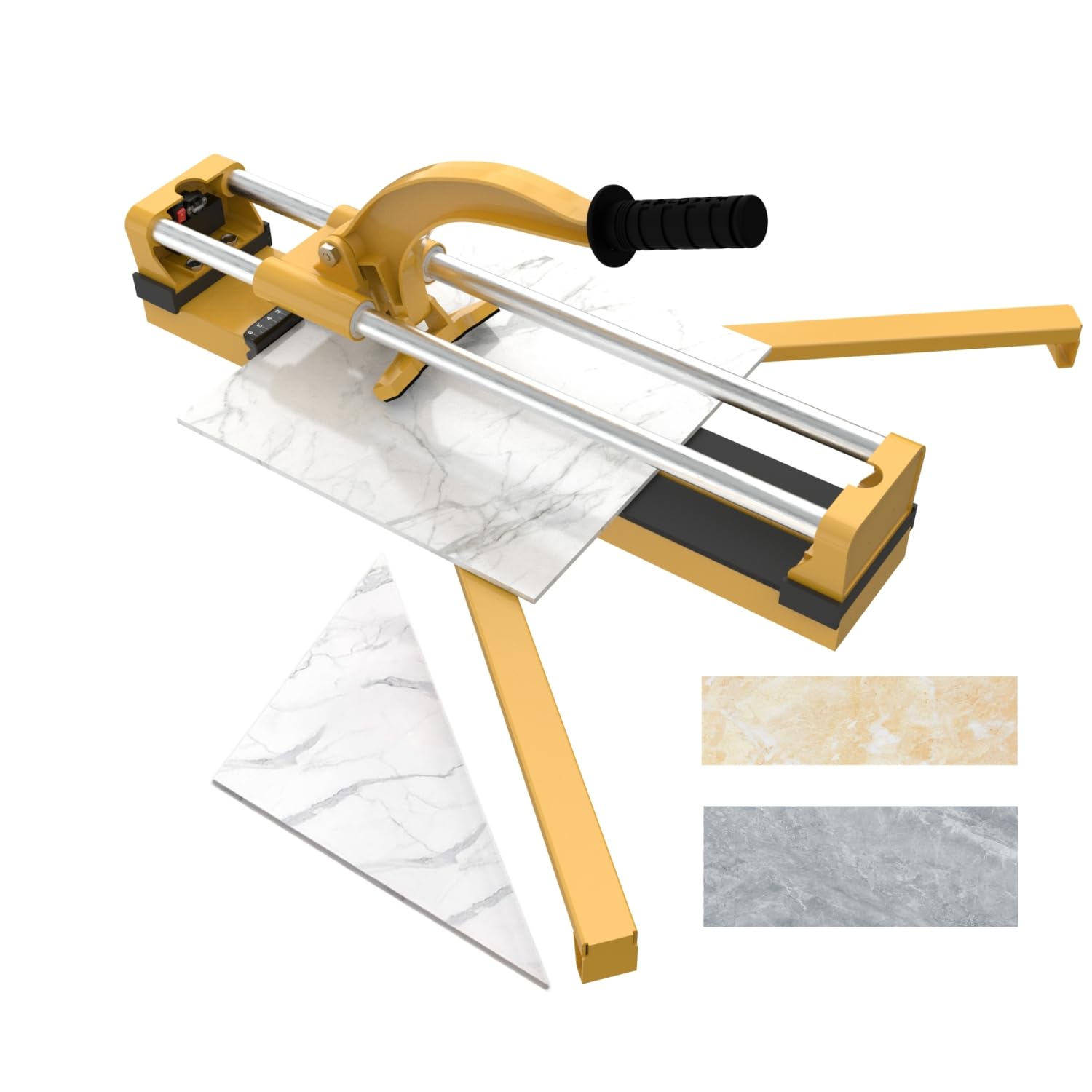 Cortador de azulejos de 16 pulgadas, cortador manual de azulejos de cerámica de porcelana con rueda de corte de carburo de tungsteno, base resistente, deslizamiento suave