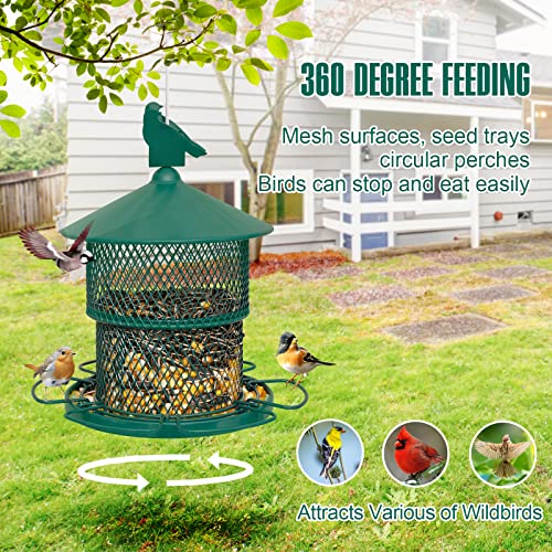 Joyhalo Metal Bird Feeders For Outdoors Hanging, 4 Lbs Capacity Hanging Bird Feeder, Heavy Duty Wild Bird Feeders, Bird Seed Feeder For Cardinal, Sparrow, Finch Etc In Backyard Garden #TOP2