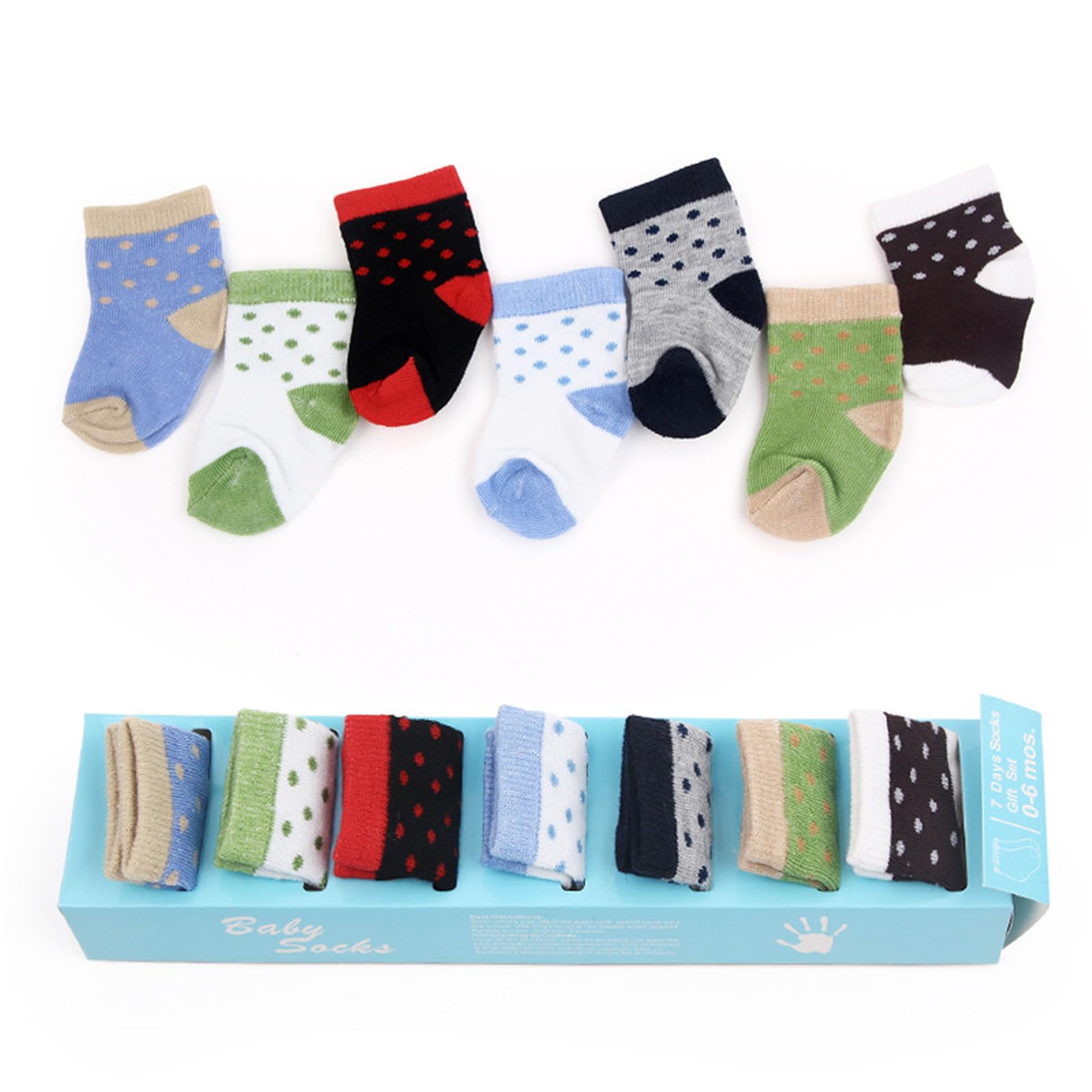 7 Pairs Baby Socks Cotton Soft And Comfortable Newborn Socks Infant Girls Boys 0-6 Months Cozy For Everyday Wear (0-6 Months)