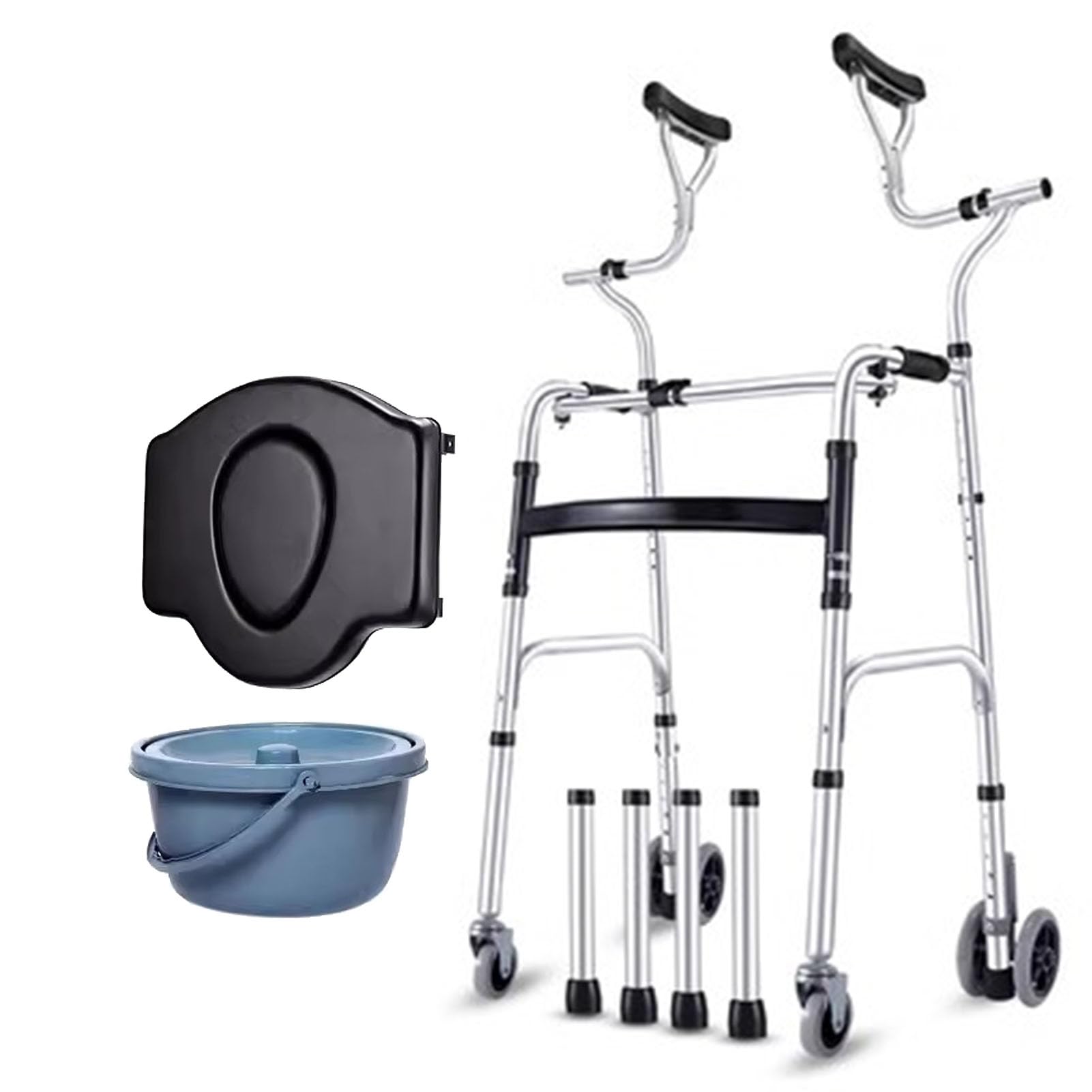 Andador plegable estándar con asiento desmontable y altura