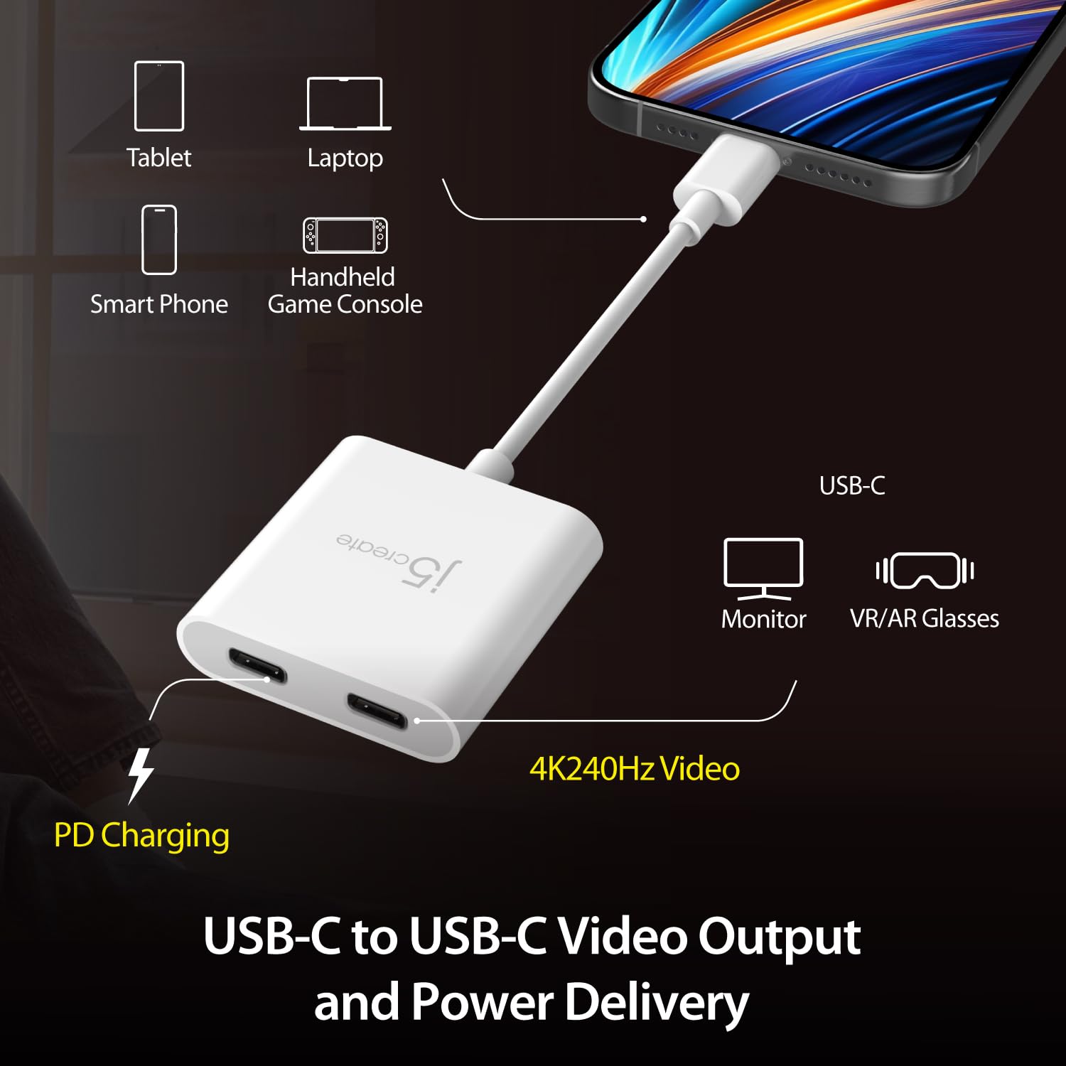j5create Adapter USB C do ładowania wideo