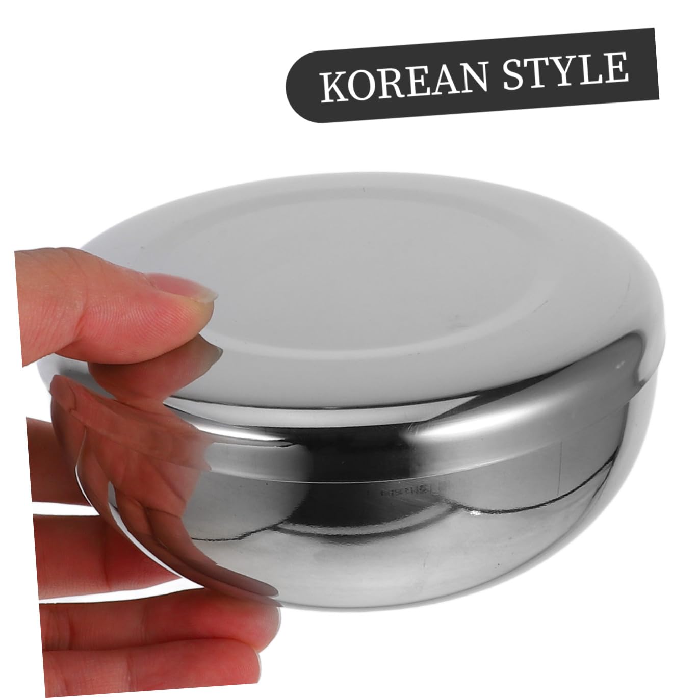 iplusmile Koreanische Edelstahlschüsseln im Traditionellen Stil 3 Stück mit Deckel Leichte Metallschalen mit Glatter Oberfläche für Küche und Servieren
