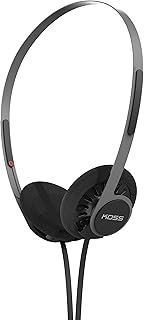Koss KPH40 Utility On-Ear Headphones, Detachable Interchangeable Cord System, Ultra Lightweight Design, Stealth Grey