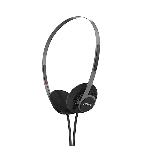 Koss KPH40 Utility On-Ear Headphones, Detachable Interchangeable Cord System, Retro Style, Ultra Lightweight Design (Stealth Black)