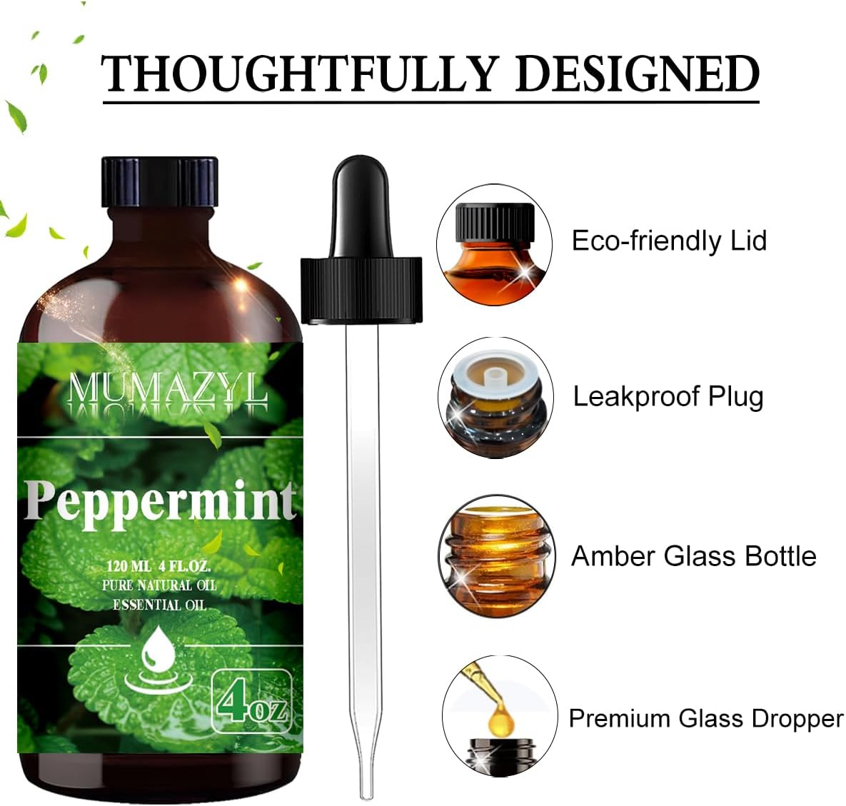 Peppermint Essential Oil, Peppermint Oil 4 Oz for Diffuser Cleaning Spray image 2