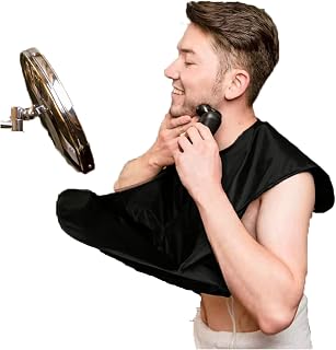 Beard Bib Apron Beard Catcher New Upgrade Beard Apron, Foldable Shaving Hair Catcher Waterproof Beard Trimming Household for Fathers Day Birthday Anniversary (Black)