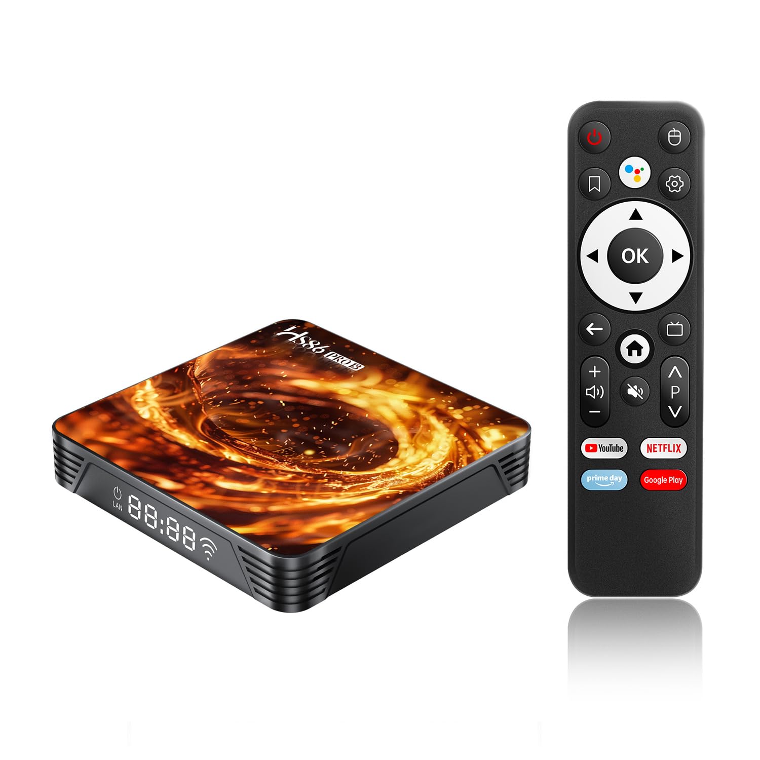 Android 14.0 TV Box 4K@60FPS Android Box 4G RAM 32G ROM RK3528 HD 8K UHD Smart TV Box Multimediale in Streaming Player 2,4 GHz 5,0GHz Doppio WiFi6 HDR10 BT5 10/100M LAN Enternet Telecomando Bluetooth
