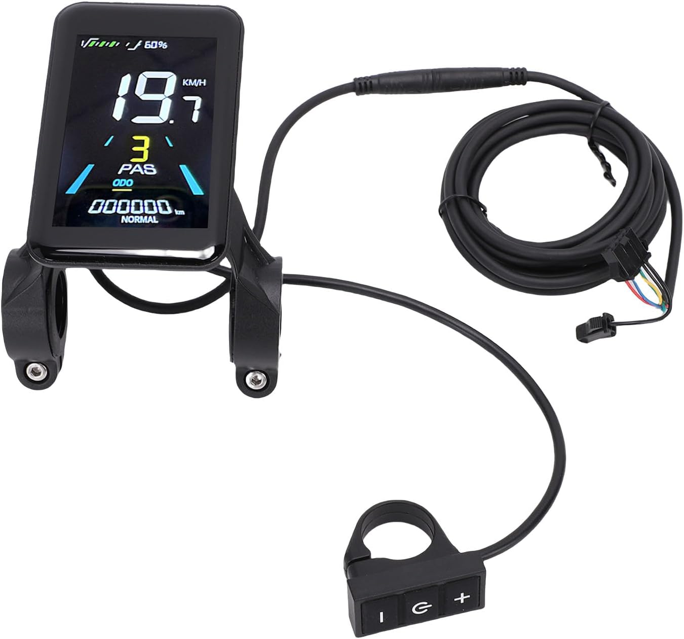 Drfeify Bike Speedometer, ABS Electric Bike Display Panel with LCD Screen and Extension Cable for Electric Scooter Riders