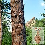 FmnyYaid Tree Faces Decor Outdoor, Tree Face Outdoor Statues Old Man Trees Hugger Bark Ghost Yard Art Garden Decoration, Trees Decorations Outdoor for Halloween Easter(Style A)