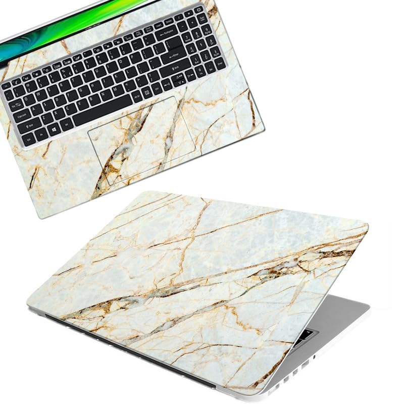 Marble Look Full Body Vinyl Laptop Skin/Sticker/Cover Upto 15.6 Inches Laptops Laminated-Removable-HD Quality Compatible for Hp-Dell-Sony-Lenovo-Asus etc.(15×10 Inches)
