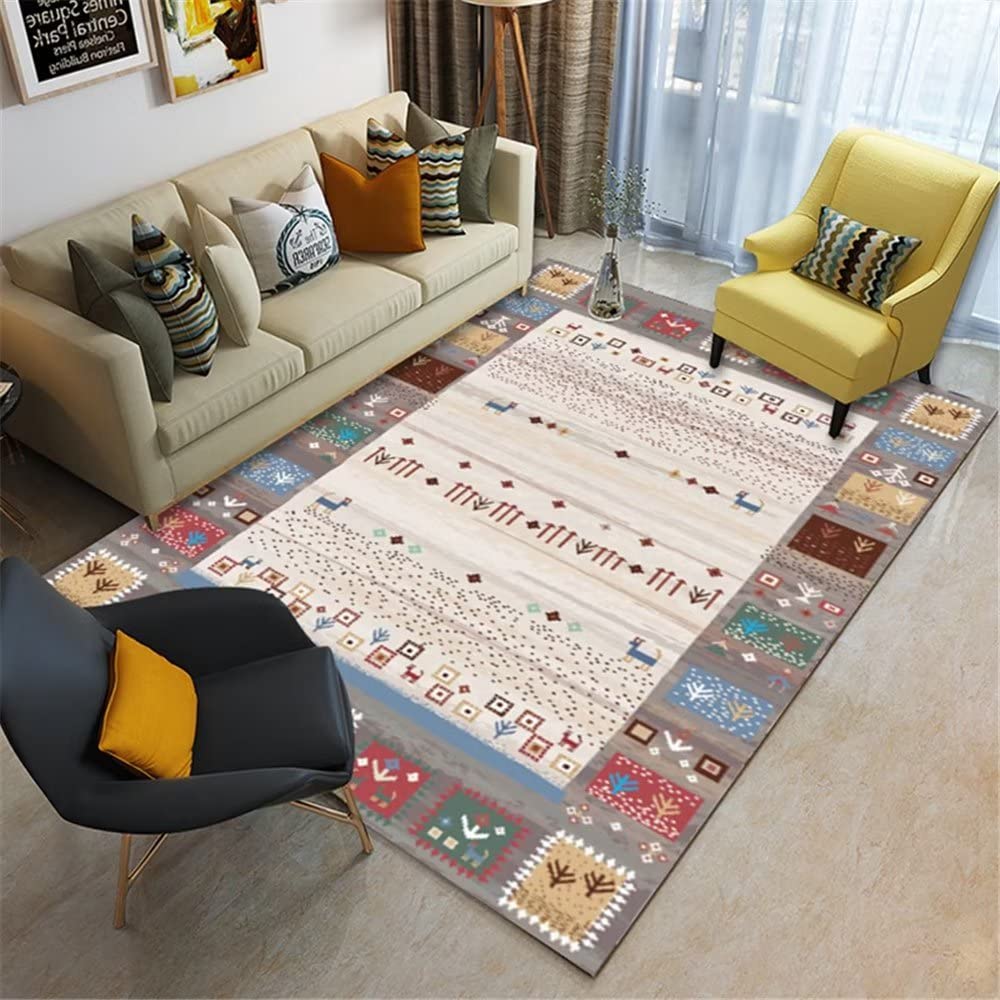 Tapis de salon rouge 180X280 pour réchauffer une chambre de fille rétro