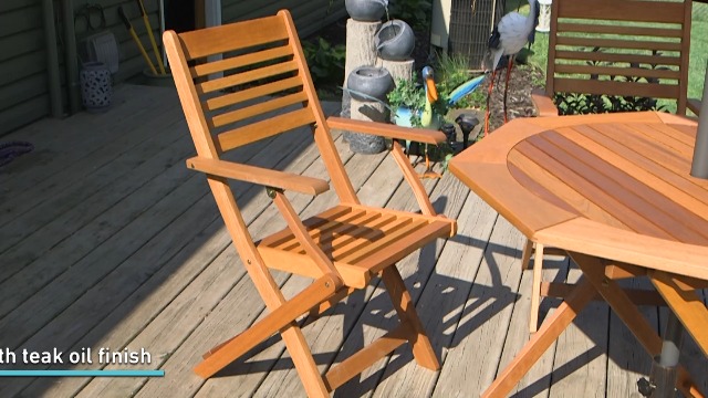 Amazon.com: Sunnydaze Meranti Wood Outdoor Folding Patio Armchairs