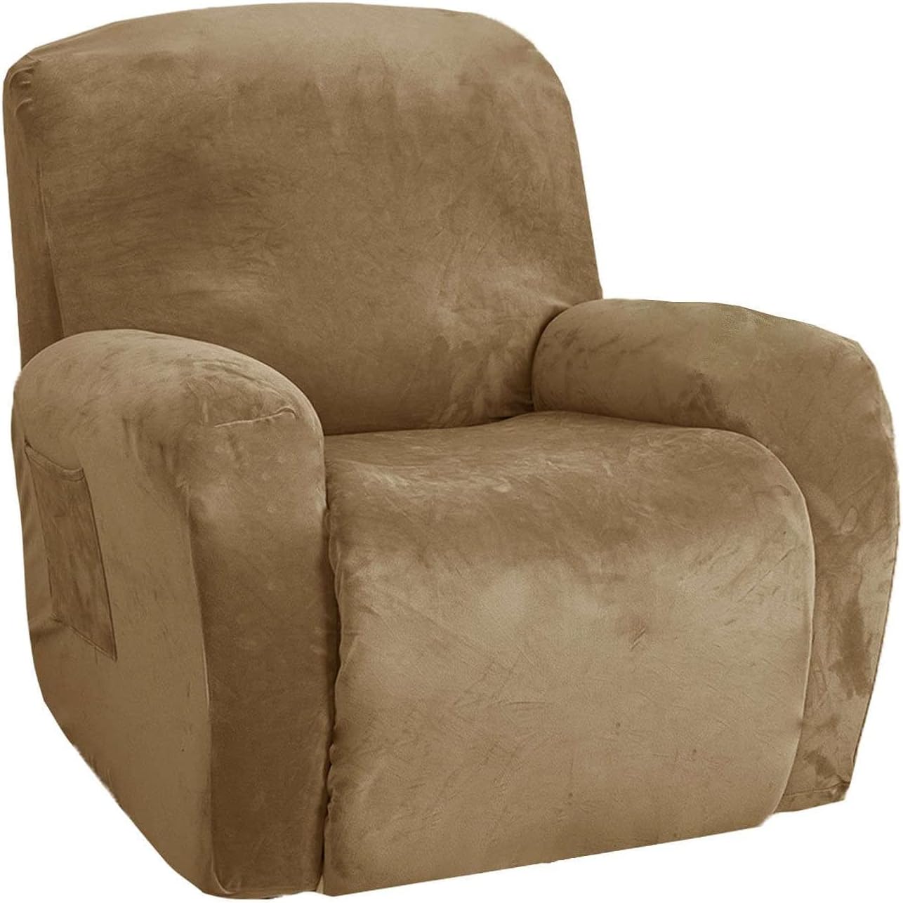 Sofa Covers 4 Pieces Recliner Slipcover,Velvet Ultra Soft Recliner Chair Cover Stretch Sofa Slipcover Washable Furniture Protector for Living Room (Color : Gray, Size : Recliner)