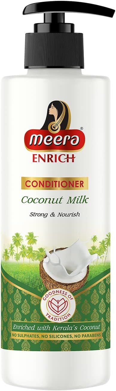 Meera Enrich Conditioner For Strong & Nourish Hair, Enriched With Kerala's Coconut Milk, For Men & Women, Paraben, Silicone & Sulphate Free, 250ml