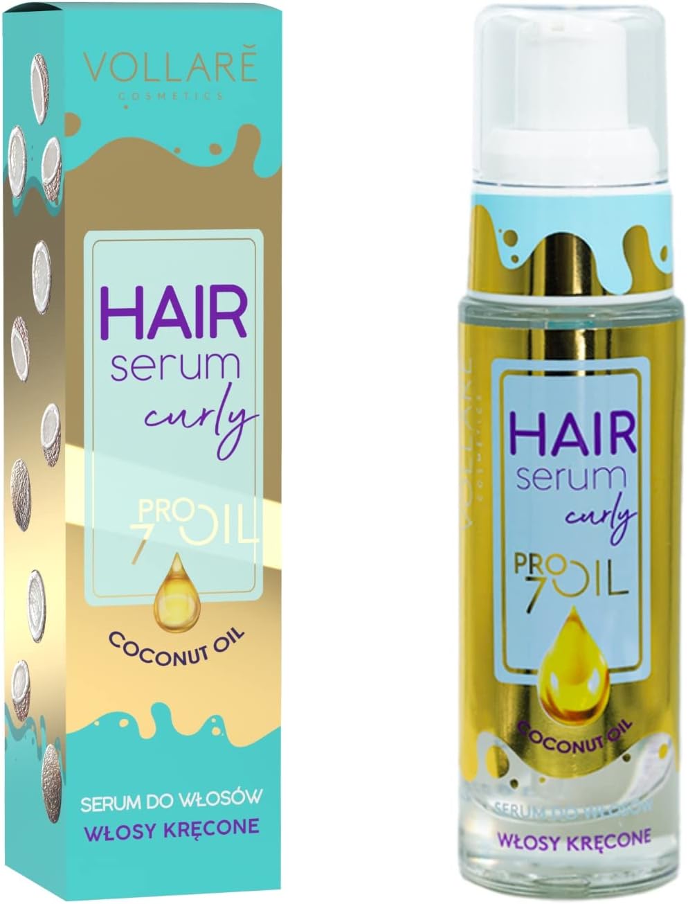 Vollaré Cosmetics | Hair Serum Coconut Oil (30ml) Hair Oil | Care Serum for the care of fine, delicate curly hair - enriched with coconut oil.
