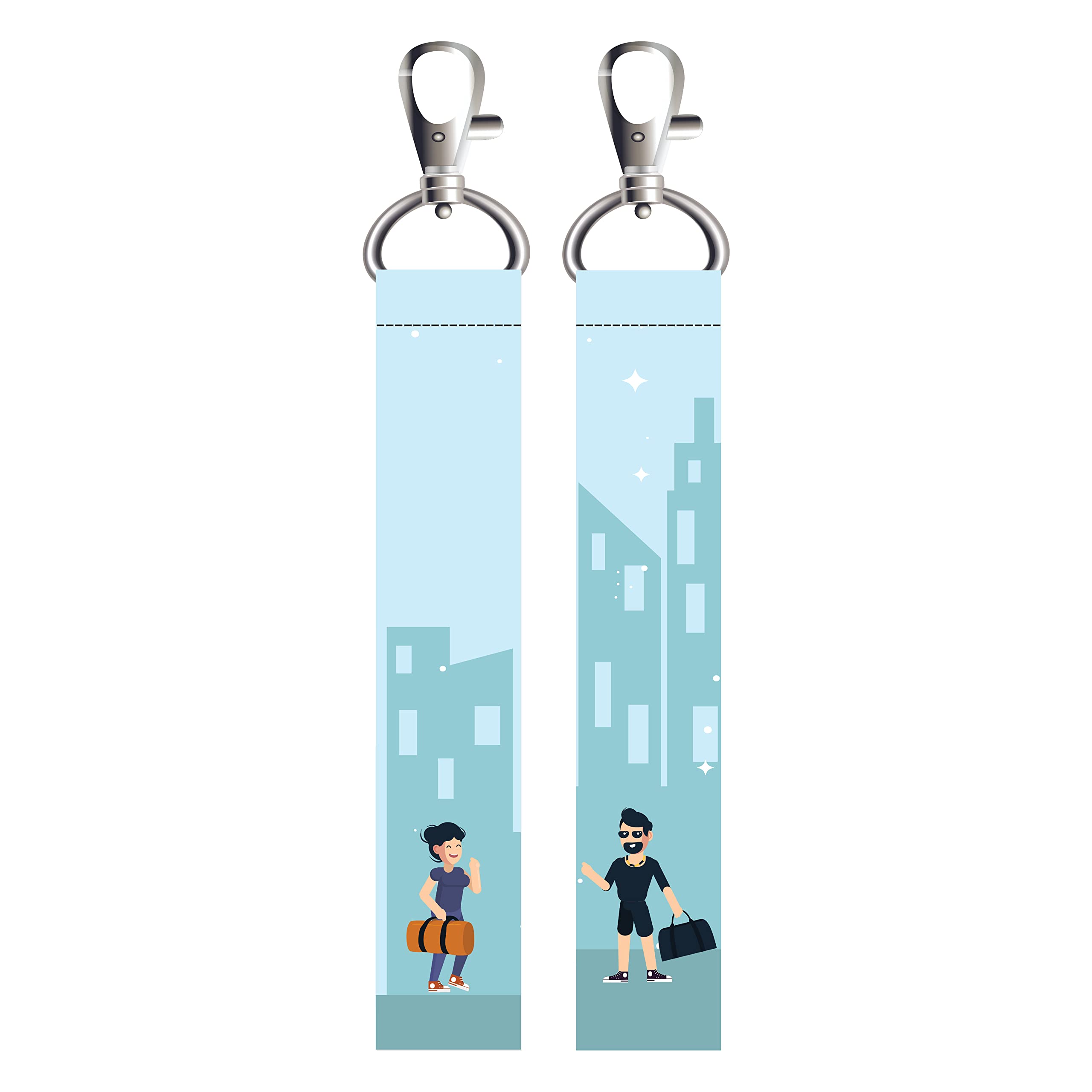 2 PCs Gym Couple Lanyard Bag Tag with Swivel Lobster for Gift Luggage Bags Backpack Laptop Bags Travelers Lovers Combo L X H 5 X 0.8 INCH-image-8