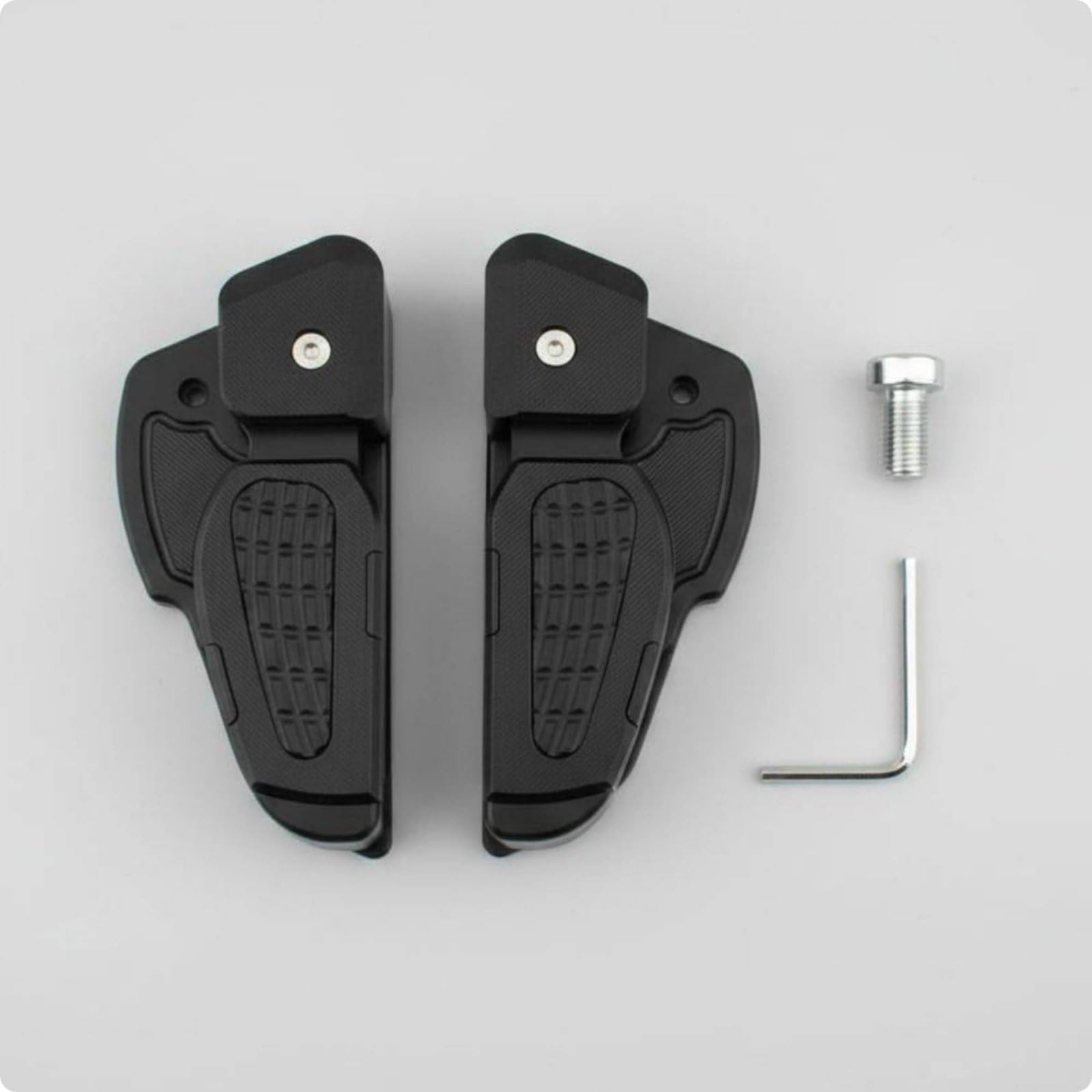 Poggiapiedi Pieghevole Struttura Robusta Pedana Posteriore Poggiapiedi Passeggero Alluminio Leggero Funzione Ribaltabile Adatto a Viaggi Brevi Passeggeri Tragitti Cittadini, Black-titanium