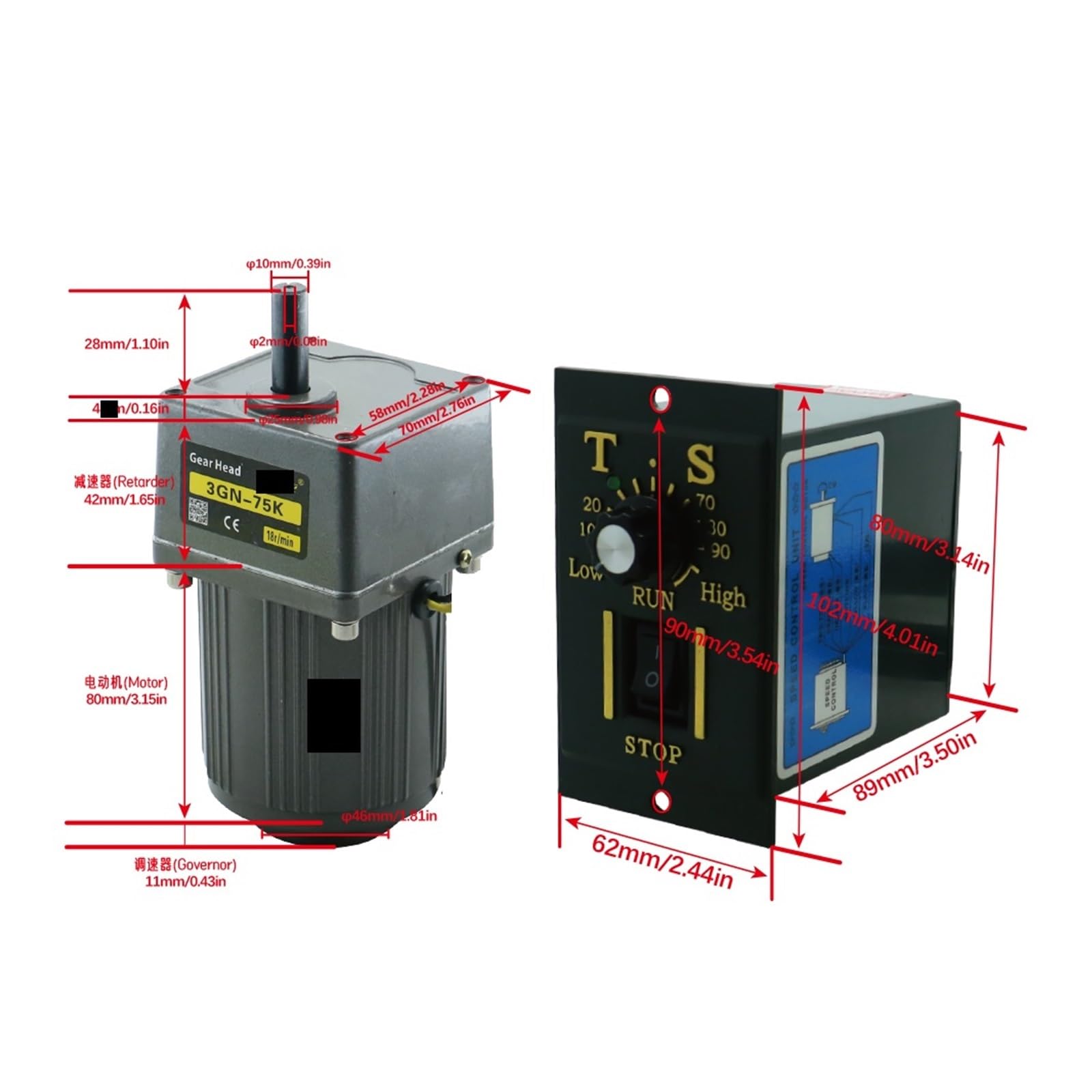 Motor 15 W Wechselstrommotor 220 V 50/60 Hz Einphasen-Asynchronmotor Induktionsmotor Welle 10 mm 8 Gleichstrommotor(0-7RPM)
