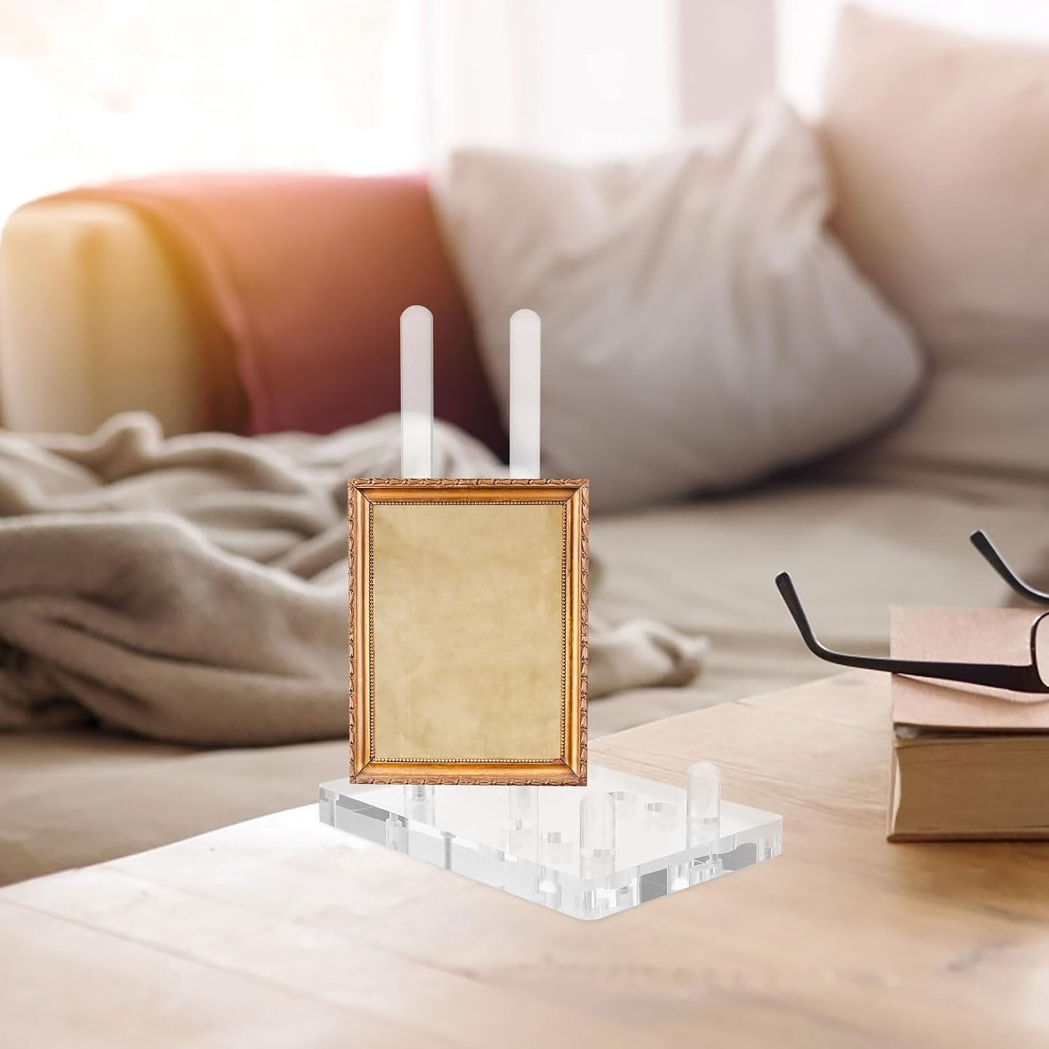 Acrylic Plate Display Stand for 6-14 Inch Decorative Plates and Picture Frames, Acrylic Upright Holder for Vinyl Records, Home Decor and Art Showcases