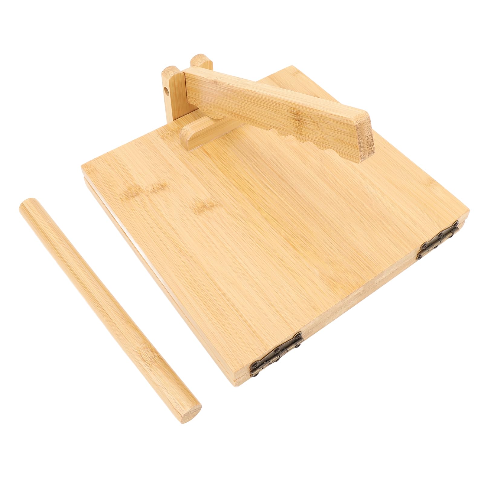 Prensa de Tortillas de Madera, Máquina Manual de Prensa de Masa con Rodillo y 50 Hojas de Pergamino para Cocina Casera, Tortilla Uniforme, de Masa para Pizza, Pan Plano y Naan