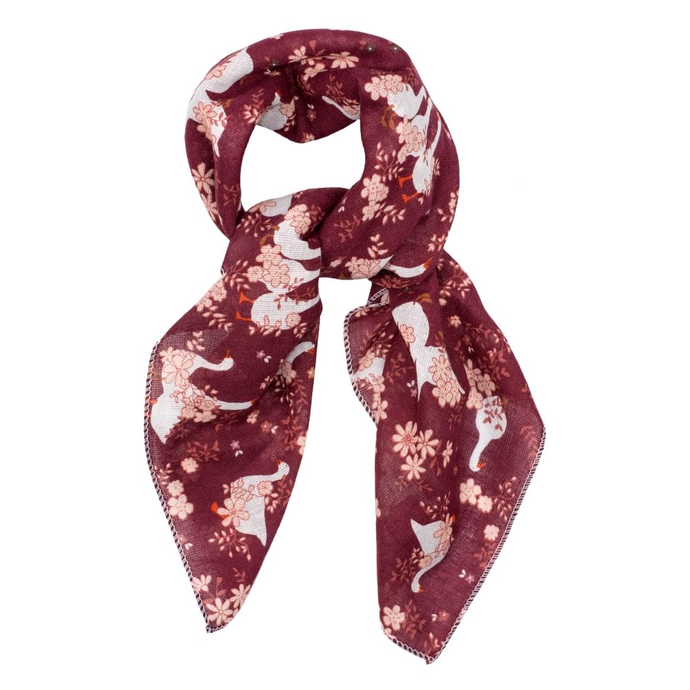 Joe Cool Women's Wine Red Scarf Kerchief Mother Goose Made With Cotton
