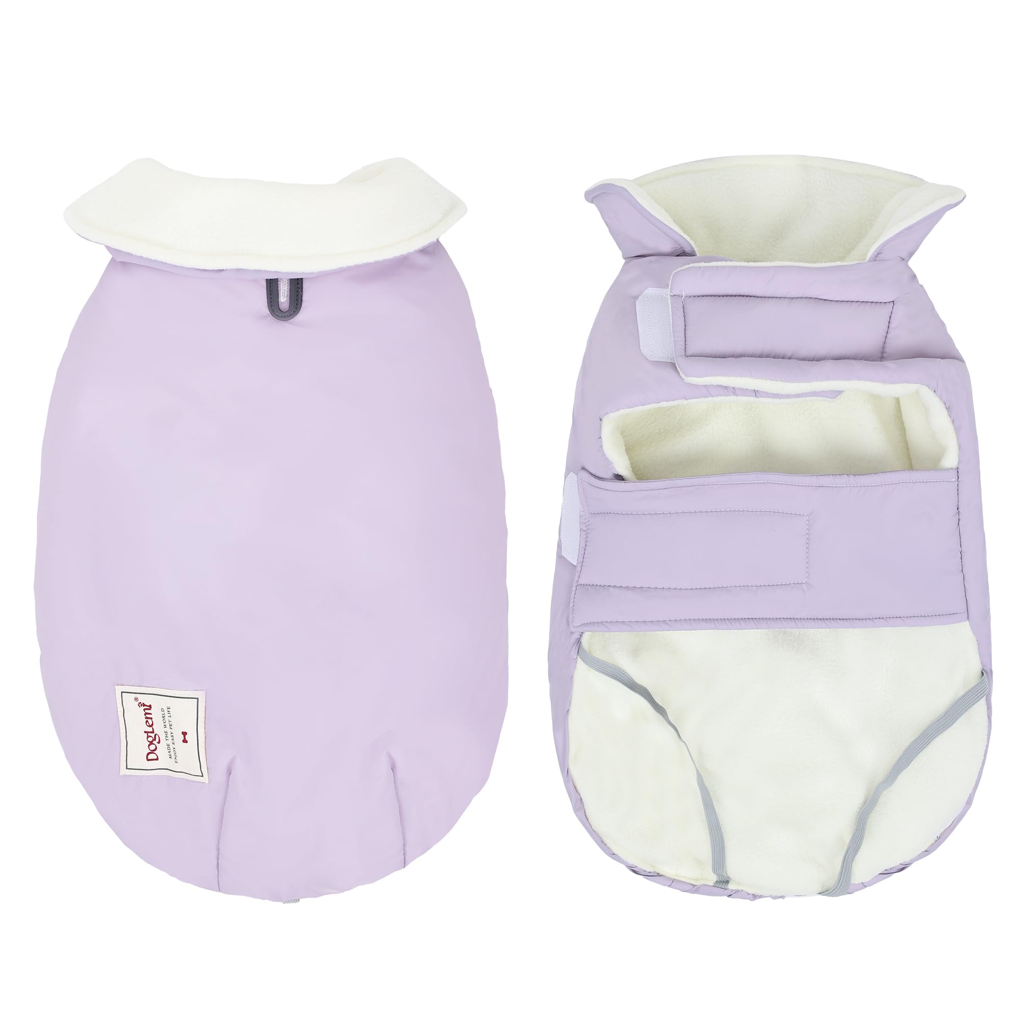 Duuclume Puffer Vest Dog Jacket,Cotton Coat for Cold Weather,Windproof Warm Dog Garments,Thick Apparelf Fleece Dog Coat,Turtleneck Cozy for Small Medium Dogs (Purple/M)