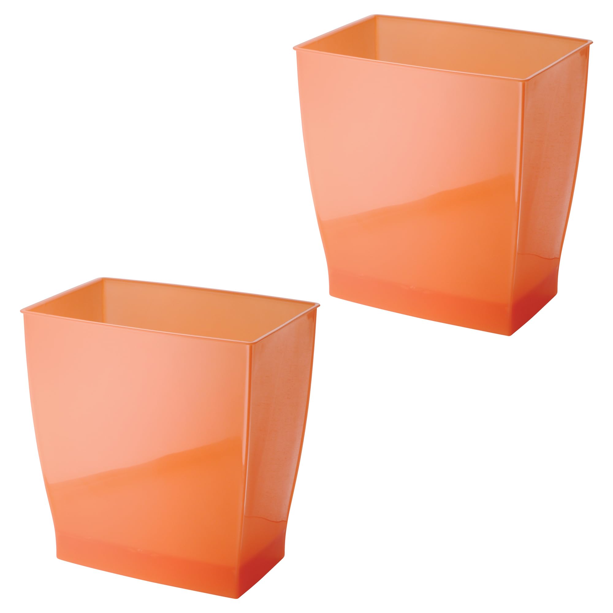 Poubelles rectangulaires iDesign orange pour optimiser les espaces étroits