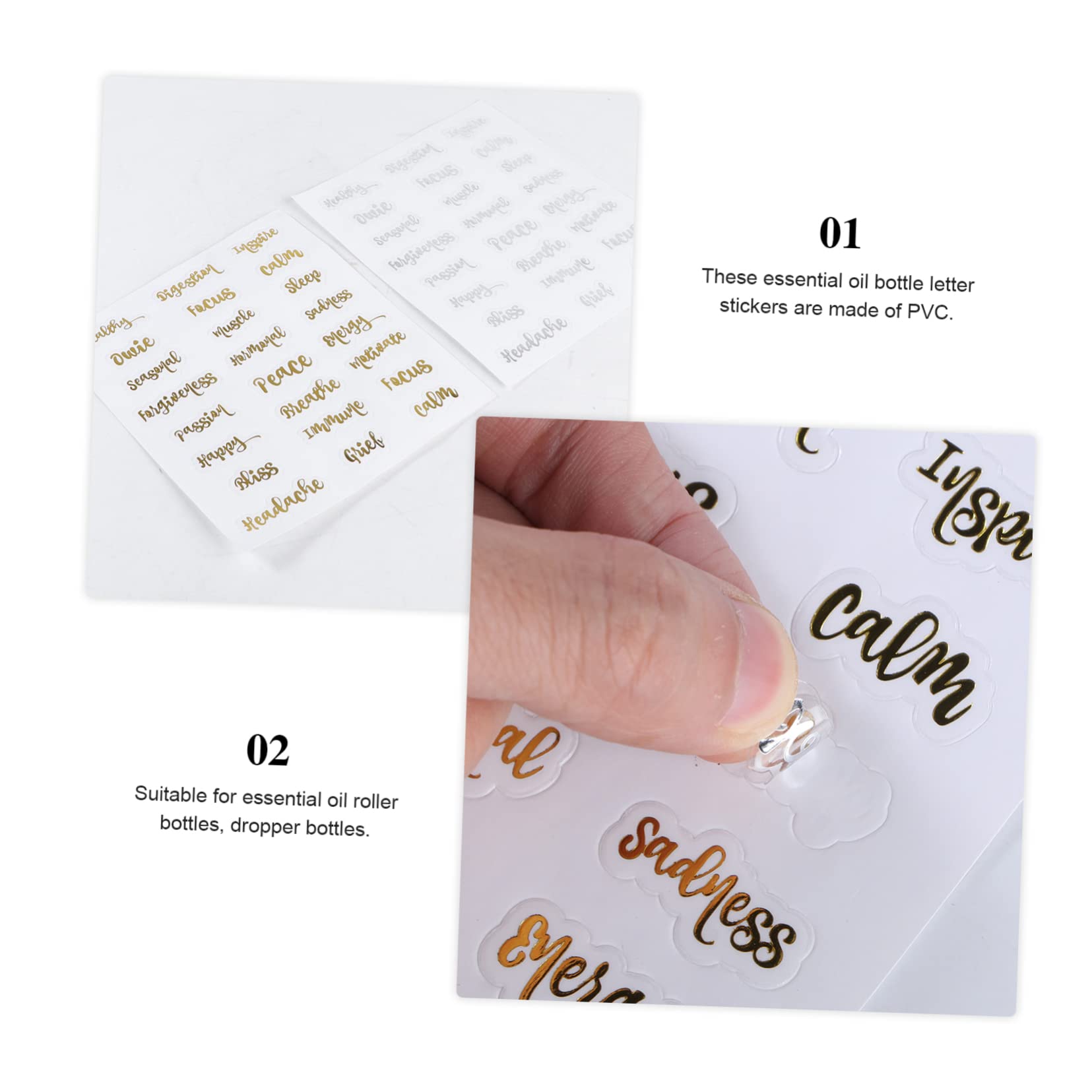 Tofficu 30fogli Etichette Adesive Per Essenziali Stickers Autoadesivi Impermeabili Per Bottiglie e Cosmetici Facili Applicare e Rimuovere
