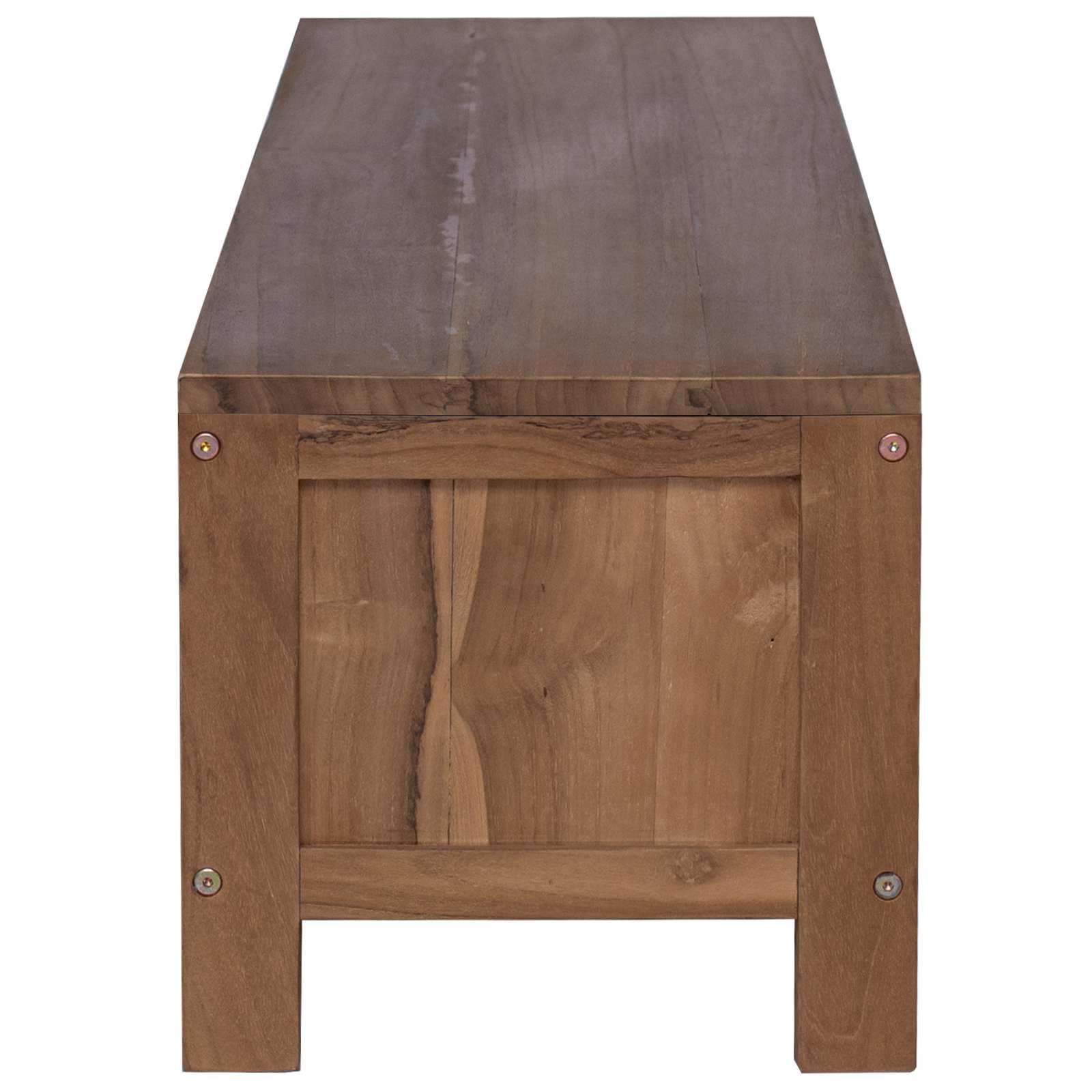 Meuble TV en teck massif naturel 110 x 30 x 30 cm