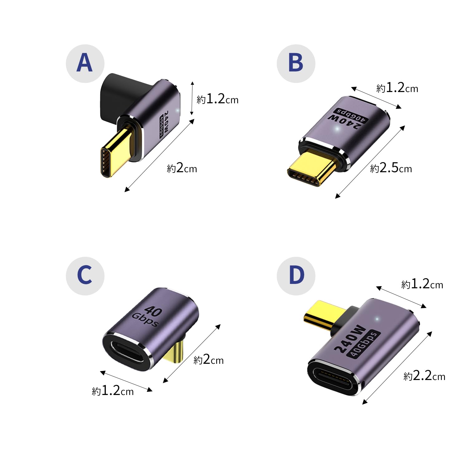 Amazon.co.jp: 安心の日本企業 USB-C オス メス 変換アダプタ USB4