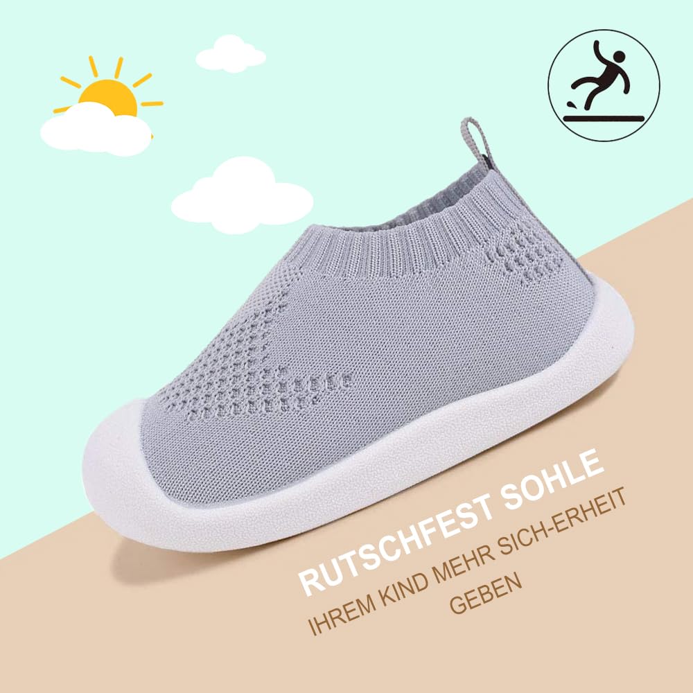 Baby Walkers Infant Sneakers Boys Girls Mesh Breathable Lightweight Non-Slip Toddler Casual Shoes Cotton Flying Woven Fabric Mesh Breathable Lightweight Trainers Indoor Outdoor — view 4