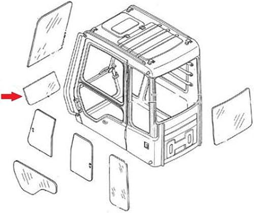 Miniatura 6 de Reliable Aftermarket Parts Our Name Says It All Nuevo vidrio inferior del parabrisas 4602563R se adapta a John Deere 120C 160C 160CLC 180 180CW