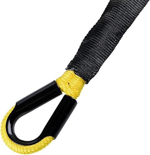 Miniatura 7 de Cuerda de cable de cabrestante sintética amarilla de 50 x 14 pulgadas, 7000 libras, con protección contra rocas y todo el calor + tapón de goma para