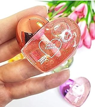 Lip Glossy Tint For Dry And Chapped Lips In Cute Heart-Shaped Packaging Hydrating Lip Glossy For Dry Lips - Multicolour Metallic-Finished Packaging (Pack of 1)
