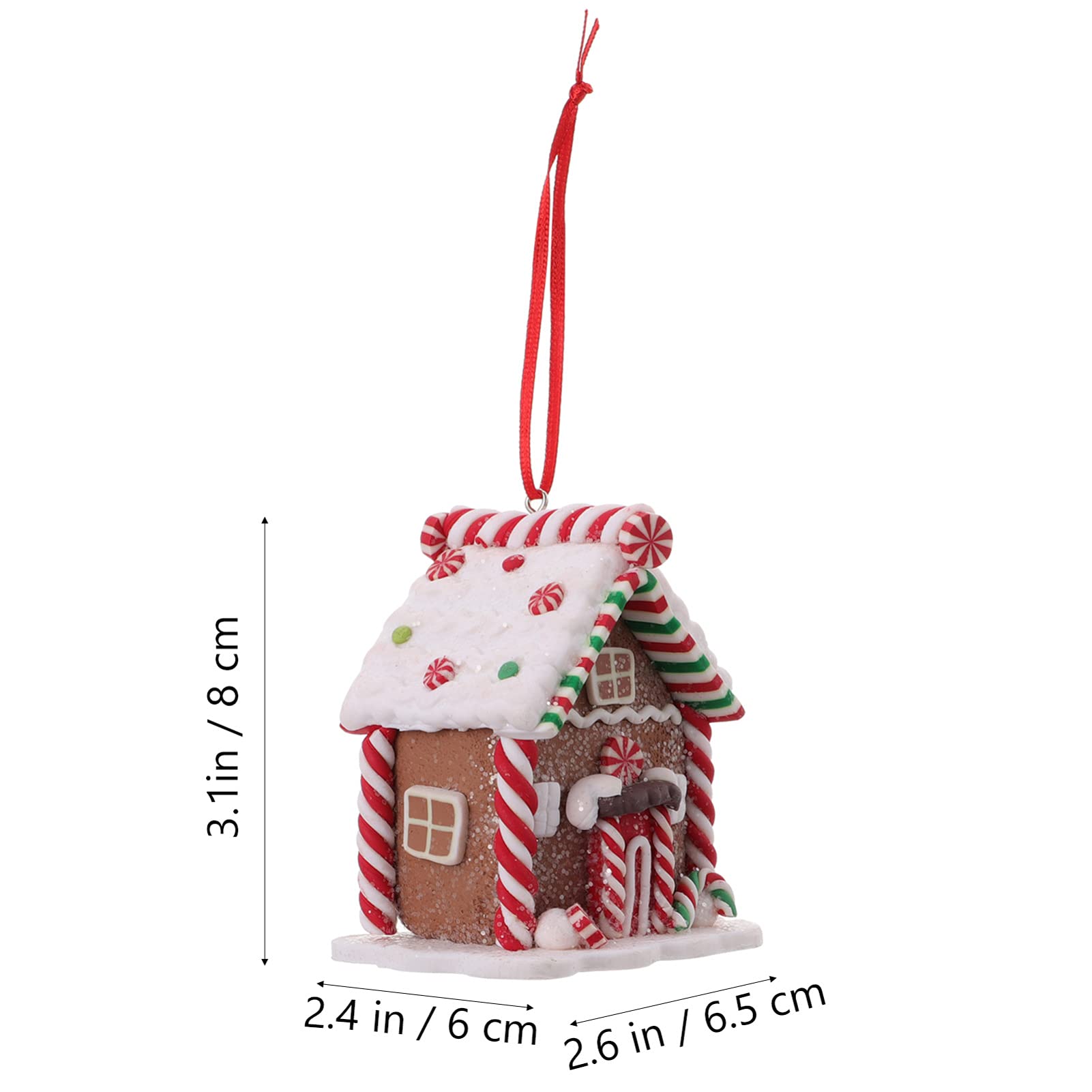 Toddmomy House Shape Hanging Pendant Xmas Tree Ornament Resin Christmas Decoration for Home Decor Blue Christmas Tree Ornament House Village Hanging Pendant - Image 2