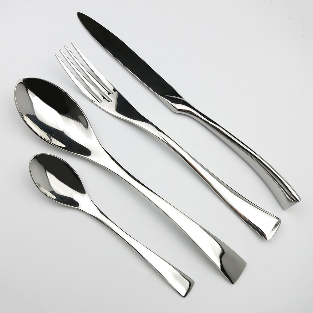 Set di posate in argento, 24 pezzi, set da tavola in acciaio inossidabile, spesso, coltello cena, forchetta, stoviglie pranzo occidentali for 6 persone
