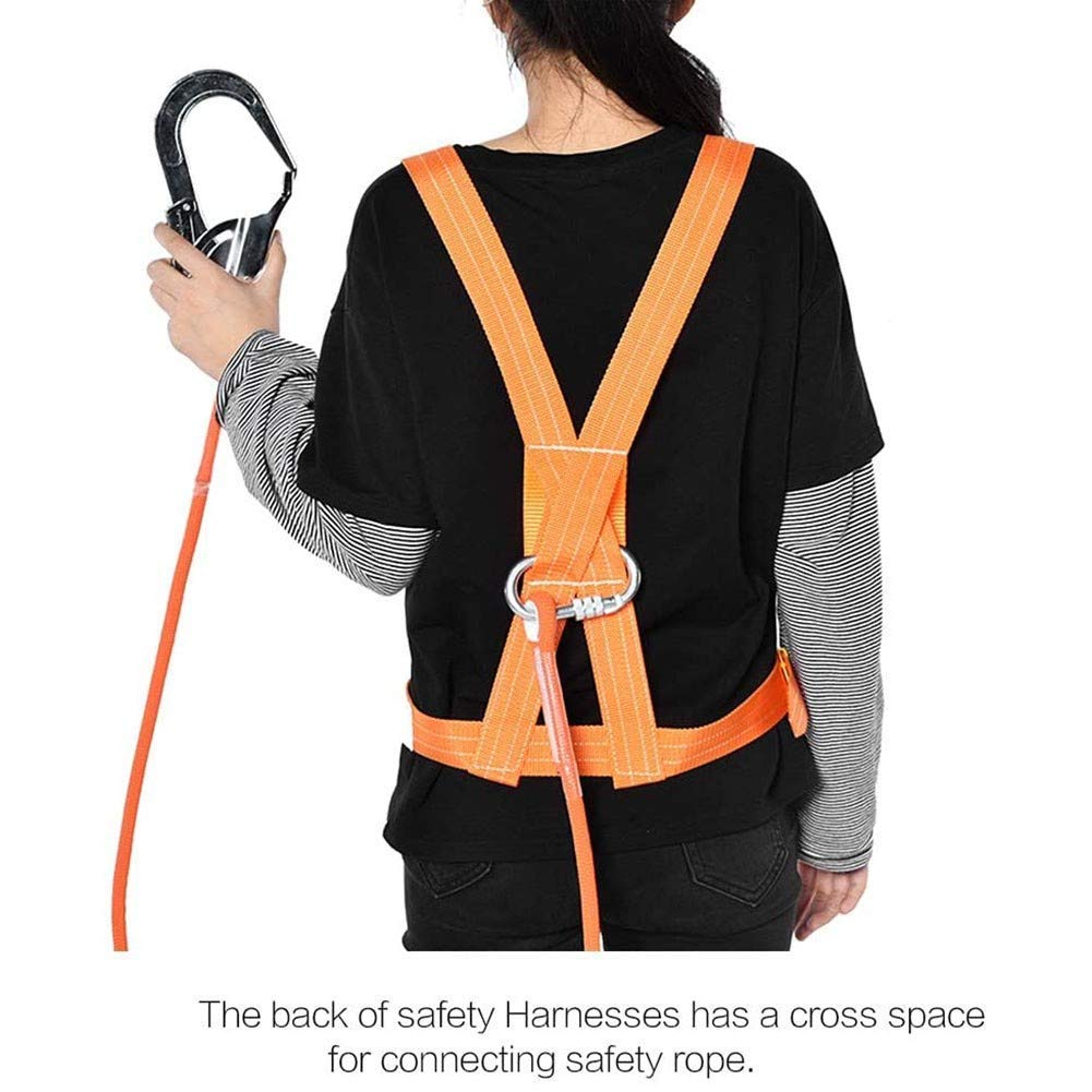 SwaYve Kit de Arnés de Detención de Caídas, Arnés de Escalada, Cinturón de Seguridad de Protección Contra Caídas, Cintura 50-120 cm para Trabajos Aéreos, Escalada, Rappel, Rescate, Espeleología/1.6M